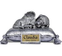 ININOSNP Memoriales para Animales Estatua de Perro Lápida Ángel Urna de Cenizas de Perro descansando sobre la Almohada