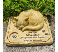 ININOSNP Memoriales para Animales Piedras conmemorativas Personalizadas for Mascotas, Decoraciones de jardín for Gatos, Regalos conmemorativos for Gatos
