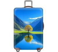 ININOSNP Resistente al desgarro Funda for Equipaje de 18 a 32 Pulgadas con diseño de Cremallera elástica; Lavable a máquina y Resistente a los arañazos.(Mountain,L)