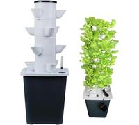 ININOSNP Sistema hidropónico Inteligente Cultivo aeropónico de Plantas en Torre hidropónica con Kit hidropónico y jardineras en Red.(30 Holes)