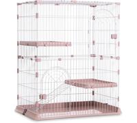 ININOSNP Ventilación Jaula for Mascotas pequeñas: Corral de Alambre for Gatos y cobayas(Pink,100 * 65 * 117cm)