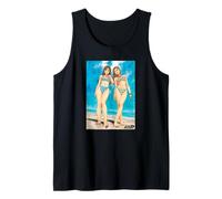 Initial D Bikini Anime Girls on Beach Street Racing Manga Camiseta sin Mangas