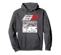 Initial D Manga 3 Panel Sudadera con Capucha, Unisex para Adultos, Jaspeado Oscuro, L