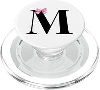 Initial M Coquette Monogram Letter with Pink Bow PopSockets PopGrip para MagSafe