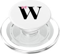 Initial W Letter Coquette Monogram Name with Pink Bow PopSockets PopGrip para MagSafe
