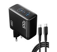 INIU 100W Cargador USB C, PD 3.0 GAN 3-Puertos Cargador Tipo C Carga Rapida, Cargador Compacto y Portátil con MacBook iPad Pro Air, iPhone 16 15 Pro MAX, Samsung Galaxy S24 S23 Ultra, Steam Deck ECC