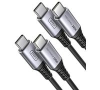 INIU 240W Cable USB C Carga Rapida, [2-Pack 2m] PD 3.0 Cable USB C a USB C, Nylon Tipo C para Samsung Galaxy S25 S24 Ultra MacBook Air iPad Pro Pixel 10 Pro Steam Deck Switch ECC.