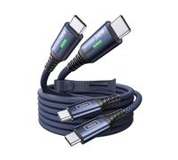INIU 240W Cable USB C Carga Rapida, PD 3.0 Cable USB C a USB C, Nylon Tipo C para iPhone 17 16 15 Pro Max, Samsung Galaxy S25 S24 Ultra, MacBook Air Pro, Laptops, Pixel 10 etc. [2m+2m, Azul]