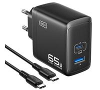 INIU 65W USB C Cargador De Alimentación, 2 Puertos USB A-USB C Adaptador de Corriente, Compacto y Ahorro de Espacio, Cargador Rápido para MacBook iPad Pro/Air, iPhone 15 14 13 Pro Max, Galaxy S23 etc.