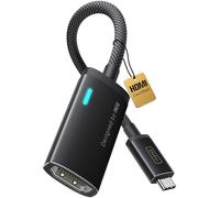 INIU Adaptador USB C a HDMI, Certificación HDMI Oficial con LED Inteligente, 4K@60Hz Compatible con Puertos Thunderbolt 3/4, MacBook Neo iMac Portátil iPad iPhone Samsung Steam Deck HDR Negro