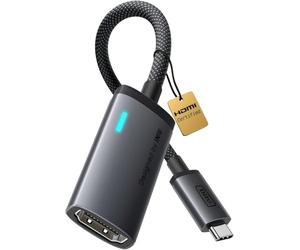 INIU Adaptador USB C a HDMI, Certificación HDMI Oficial con LED Inteligente, 4K@60Hz Compatible con Puertos Thunderbolt 3/4, MacBook Neo iMac Portátil iPad iPhone Samsung Steam Deck Monitor Gaming HDR