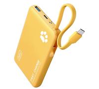 INIU batería externa, Mini 20 W 10000 mAh con cable USB-C integrado, PD3.0 QC4.0 USB C entrada y salida, pequeña pero fuerte batería externa para iPhone 15, 14, 13, 12 Pro Max, Mini, Samsung S23 iPad