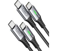 INIU Cable USB C a USB C, 100W [2Pack-2m] Cable USB C Carga Rapida PD 5A QC 4.0 Cable Tipo C Nylon para iPhone 16 15 Pro MacBook Pro 2020 Samsung S22 Ultra iPad Air Pixel 7 Huawei P30 Steam etc.