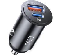 INIU Cargador Coche 60W, Carga RÁPIDA Cargador de Automóviles, Accesorios | Adaptador de Metal USB C 30W + USB A 30W, de Doble Puerto para iPhone 18 17 16 Pro MAX Mini Samsung S21 Huawei LG