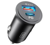 INIU Cargador Coche Carga Rápida, 60W Total [USB C 30W+USB A 30W] PD & QC3.0 Cargador Coche, USB C Cargador Mechero Coche para Movil iPhone 16 15 14 13 12 Pro MAX iPad Samsung S23 S22 Huawei LG