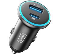 INIU Cargador de Coche, USB C 33W+USB A 36W Carga RÁPIDA Cargador de Automóviles, Adaptador de Metal para iPhone 16 15 14 13 12 Pro MAX Mini Samsung S21 Huawei LG