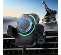 INIU Cargador Inalámbrico Coche 15W mag-Safe, Certificado Qi2 Carga Rápida con Ventilador y LED, Soporte Estable para iPhone 16 Pro Max/15/14/13/12 etc.