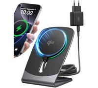 INIU Cargador Inalámbrico Compatible con mag-Safe 15W, Certificado Qi2 Base de Carga Rápida para iPhone 16 Pro MAX, 15 Plus, 14, 13 y 12