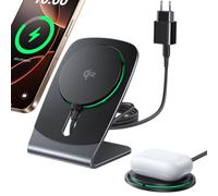 INIU Cargador Inalámbrico Compatible con mag-Safe 15W, Certificado Qi2 Base de Carga Rápida para iPhone 16 Pro MAX, 15 Plus, 14, 13 y 12