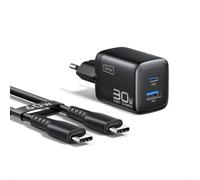 INIU Cargador USB C, 30W 1-Paquete PD GAN Cargador Carga Rapida y Cable 60W