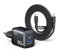 INIU 30W Cargador USB C 2-Paquetes, [USBC + USBA] 2-Puertos Tipo Enchufe Cargador Carga Rapida, Múltiple Cargadores Rápido Pared Adaptador Tipo C para iPhone 16 15 Pro MAX Plus, iPad Air, Samsung S24