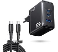INIU 100W Cargador USB C, PD 3.0 GAN 3-Puertos Cargador Tipo C Carga Rapida, Cargador Compacto y Portátil con MacBook iPad Pro Air, iPhone 16 15 Pro MAX, Samsung Galaxy S24 S23 Ultra, Steam Deck ECC