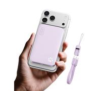 INIU Compacta Power Bank para MagSafe, 10000mAh Certificación Qi2.2 Inalámbrica 25W y USB C 45W Carga Rápida Batería Externa, Magnética Esenciales de Viaje para iPhone Serie 17-12, Morado