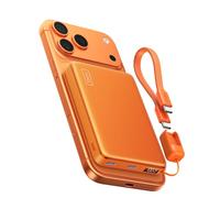 INIU for MagSafe Power Bank, Slimmest 25W Qi2.2 10000mAh Magnetic Portable Charger, 45W PD Fast Charging with USB C Cable, Battery Pack for iPhone Air 17 16 15 14 13 12 Only, Orange