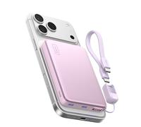 INIU para MagSafe Power Bank 25W Qi2.2 10000mAh Cargador Portátil Magnético | Carga Rápida por Cable de 45W, Magnética Certificada Qi2, LED Display, Inalámbrica Bateria para Serie iPhone 18-12, Púrpura