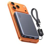 INIU para MagSafe Power Bank, Más Delgada 25W Qi2.2 10000mAh Cargador Portátil Magnético, Carga Rápida 45W PD con Cable USB C Integrado, Batería Exclusiva para iPhone Air 17 16 15 14 13 12