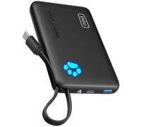 INIU Power Bank, Slimmest PD 20W 10000mAh Bateria Externa con Cable USB-C Integrado, USB C In&out PD3.0 QC4.0 Carga Rapida Bateria Portatil para iPhone 16 15 14 13 12 Pro MAX Samsung S22 S21 S20