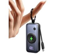 INIU Power Bank para Apple Watch, 5000mAh Batería Externa con Cable Incorporado, Cargador Portátilpara Delgado con Llavero de Viaje Pantalla LCD para iWatch 10/9/8/Ultra2/Ultra/SE, iPhone 16/15 etc