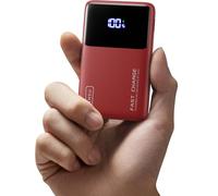 INIU Power Bank, Pequeña 22,5W 10000mAh Bateria Externa Carga Rapida, USB C Input & Output Mini Bateria Portatil para iPhone Samsung iPad, Mochila Viaje Essentials Apto para Hombres y Mujeres, Rosso