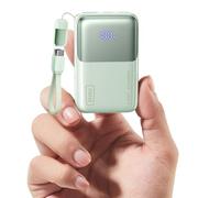 INIU Power Bank, Ultra Mini 45W Carga Rápida 10000mAh Bateria Externa con Cable USB C Desmontable, Apto para Avión & Esenciales de Viaje, Bateria Portatil para iPhone 17 16, Xiaomi, Verde Claro