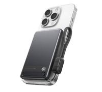 INIU Qi2 - Banco de energía magnético, cargador portátil más delgado del mercado de 5000 mAh con soporte plegable para iPhone serie 16/15/14/13/12