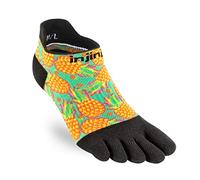 Injinji Spectrum - Calcetines tobilleros invisibles ligeros con dedos para mujer, talla X-S/S, diseño en negro con piñas (Pina)