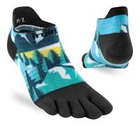 Injinji Women's Run Light Weight No-SHOW SPECTRUM EVERGREEN M/L, multicolor, M-L