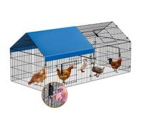 INJOPEXI Gallinero de Metal de 86 x 40 x 39 Pulgadas, con Cubierta Impermeable, Jaula portátil de Metal para Tractores de Pollo, Pato, Conejo, Gato, Perro pequeño