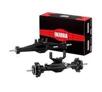 INJORA +4mm Ejes de Diamante con Montura de Servo Inclinada y Enlaces para la Actualización TRX4M de Crawler RC 1/18,Negro
