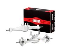 INJORA +4mm Ejes de Diamante con Montura de Servo Inclinada y Enlaces para la Actualización TRX4M de Crawler RC 1/18,Plata