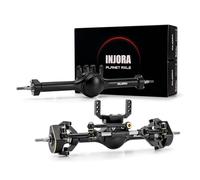 INJORA Ejes Planet +7mm con Cruces Dobles y Dirección Hidráulica Escala para 1/18 TRX4M