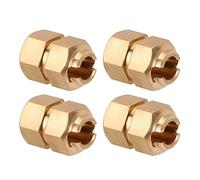 INJORA Épaisseur 9mm (+5mm) Roue Laiton Hexagonale Avec Nuts pour TRX4M 1/18 RC Crawler Upgrade,Laiton
