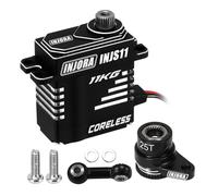 INJORA Juego de servo de Aluminio 25T con servo INJS11 para actualización ARRMA Mojave GROM 1/16 1/12 Losi Nascar