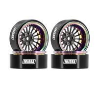 INJORA ModuWheel 1.3" Ruedas Beadlock de Fibra de Carbono y Aluminio con 18 Radios, Desplazamiento Negativo, para Crawler RC 1/18 1/24