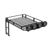 INJORA Portaequipajes Techo con Focos LED y Escalera Accesorios para Carrocería TRX4M Bronco Defender Coche RC Crawler a Escala 1/18