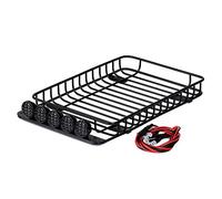 INJORA RC 1/10 Portaequipajes de techo de metal con 5 LED Set para 1/10 RC Crawler Car Traxxas TRX-4 Axial SCX10 90046 SCX10 III AXI03007（Establecer B）