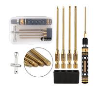 INJORA RC Destornilladores 4 en 1 Kit de Herramientas 1.5mm 2.0mm 2.5mm 3mm con 12 mm Rueda Hexagonal Tool Kit Para Traxxas TRX4 Arrma Helicóptero Drone Barco