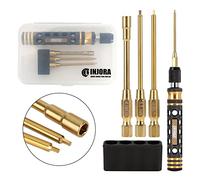 INJORA RC Juego de Herramientas 3 en 1 Destornillador 0.05 pulgadas 1.5 mm Maleficio Llaves de Tuercas 4 mm Para SCX24 Gladiator Bronco C10 JLU Deadbolt Otro Modelo de Coche RC