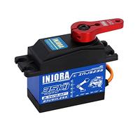 INJORA RC Servo Motor 35KG Impermeable Sin Escobillas Servo con 25T Servo Horn Brazo Bocina Par Grande Digitales Servos Alto Voltaje Metal Engranaje para 1/10 1/8 RC Clawer Auto Modelo Coche