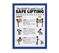 Injury Prevention Awareness Poster Safe Lifting Tips Canvas Wall-Art for Workplace and Gym Decor(Framed,08x12inch(20x30cm))